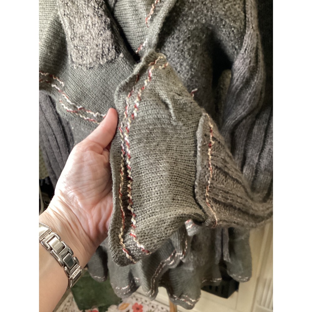 Forla Paris Mohair Wool Ruffle Wrap Cardigan Sweater Size L - Picture 3 of 8